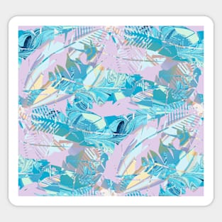 Feathers Tropical Repeat Pattern Sticker